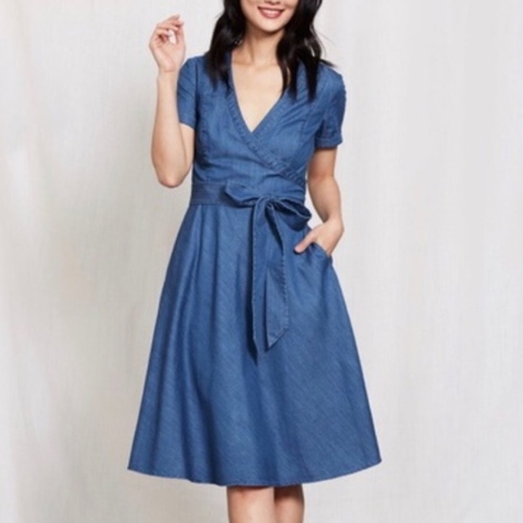 Boden Dresses & Skirts - NEW ✨ Boden Chambray Lara Wrap Dress 2
